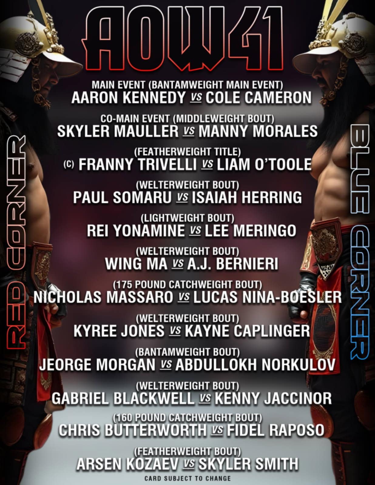 AOW 41, Art of War Cage Fighting