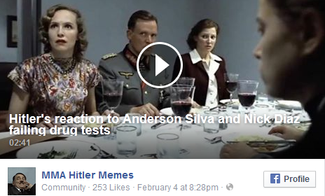 Hitler's reaction to Anderson Silva and Nick Diaz failing drug tests