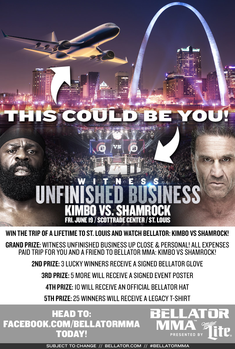 Win a trip to Bellator: Unfinished Business: Shamrock vs Kimbo Slice