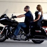 UFC heavyweight Cain Velasquez riding a Harley Davidson motorcyle