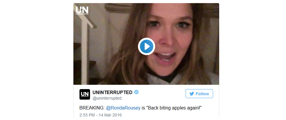 Ronda Rousey is eating apples again