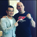 RIZIN FF head Nobuyuki Sakakibara (left) with MMA legend Wanderlei Silva.