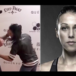 Joanna Jedrzejczyk punches fan