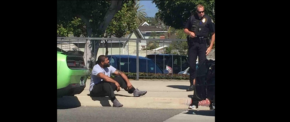 Rampage pulled over in Lamborghini