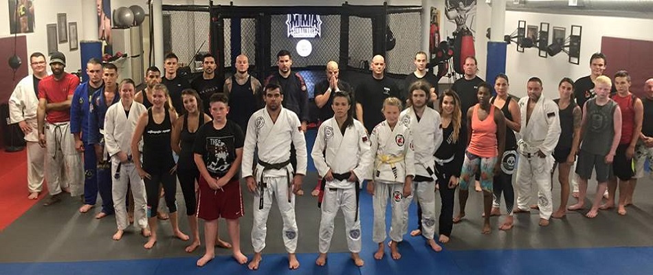 Renan Barão and Claudia Gadelha seminar in Stroudsubrg, Pennsylvania