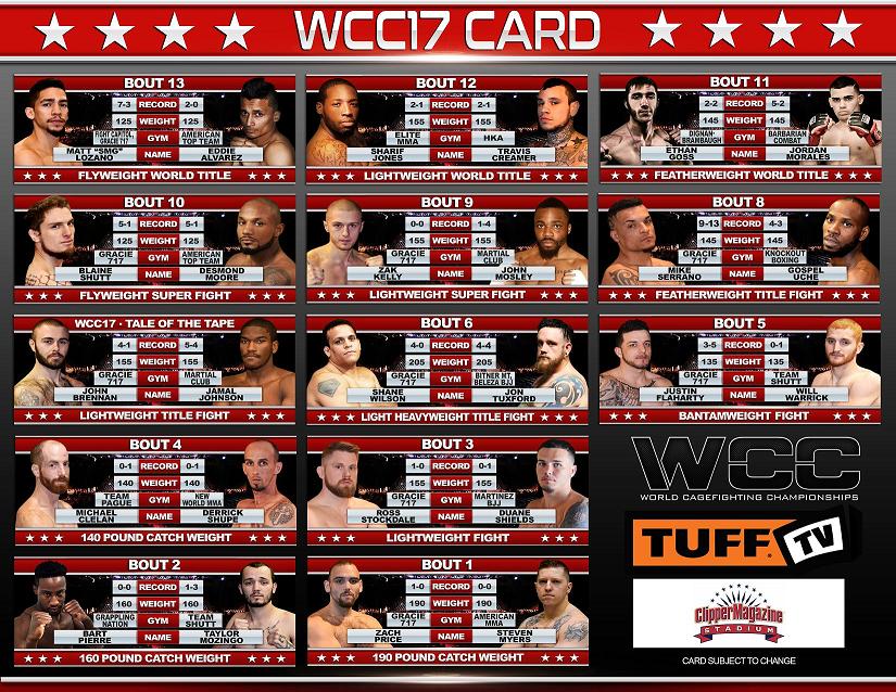 WCC17 BOUT SHEET