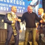 Conor McGregor and Eddie Alvarez square off at the UFC 205 Press Conference