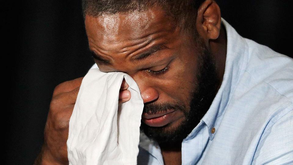 Jon Jones crying, Jon Jones suspended one year after taking contaminated sex pill