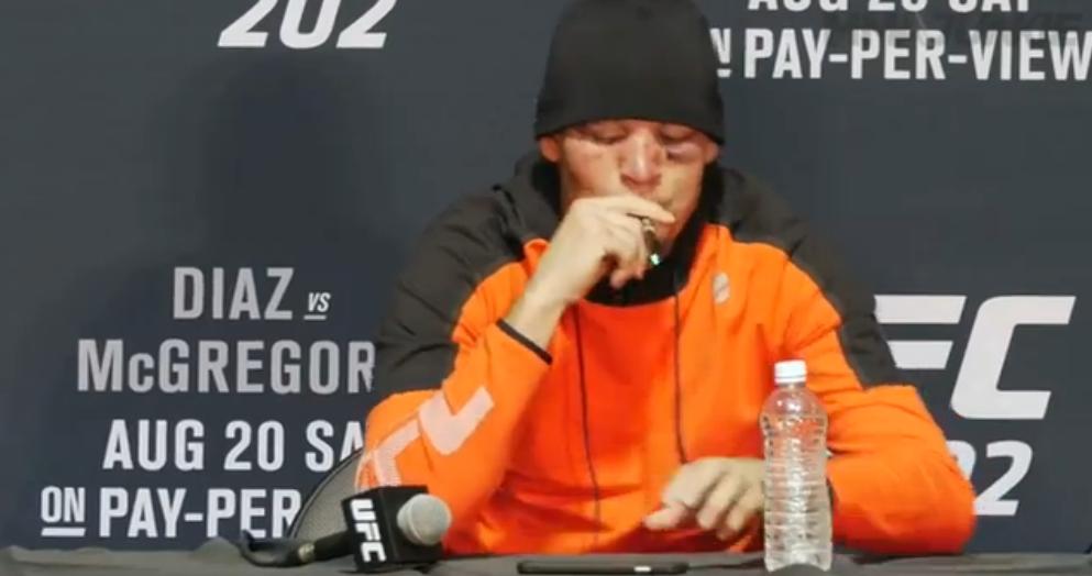 Nate Diaz gets warning for vaping cannabidiol at UFC 202 post fight conference