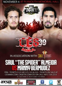 Manny Bermudez faces off against the veteran Saul Almeida at CES MMA 39