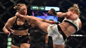 Ronda Rousey knocked out by Holly Holm one year ago today, November 14