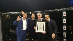 New York State Assemblyman for the 111th Assembly District presents proclamation to WSOF executives at WSOF 34 