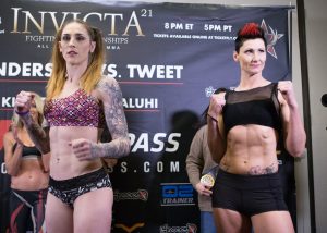 Invicta FC 21 weigh-in results, Megan Anderson vs. Charmaine Tweet