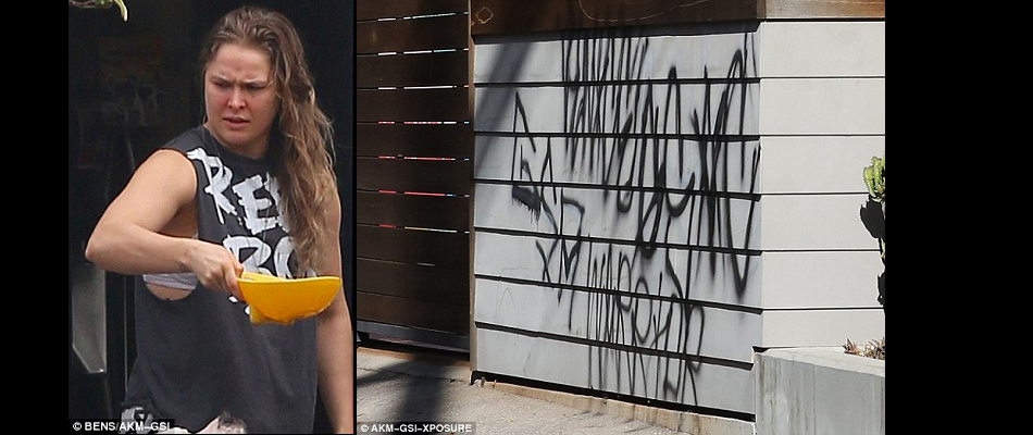 Ronda Rouseys Venice Beach home vandalized photos