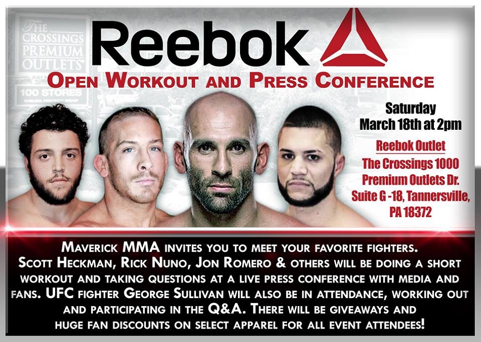 Reebok Outlet at Crossings - Tannersville to hold open workouts March 18