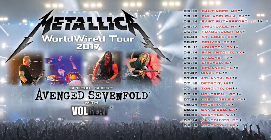 Get tickets to the Metallica, Avenged Sevenfold, Volbeat summer tour