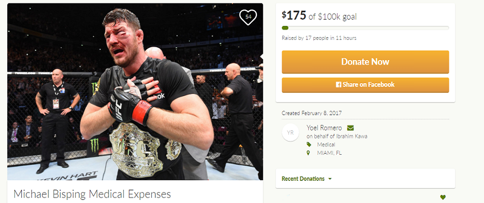 Yoel Romero has GoFundMe set for Michael Bisping's medical expenses