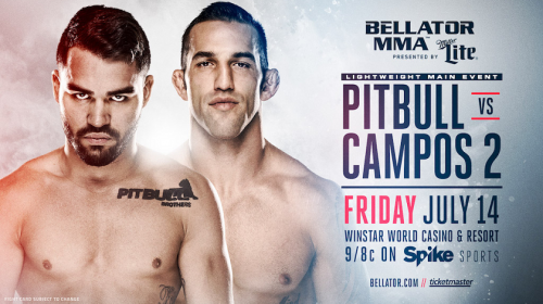 Patricky 'Pitbull' vs. Derek Campos 2 Headlines Bellator 181 at WinStar World Casino and Resort on July 14