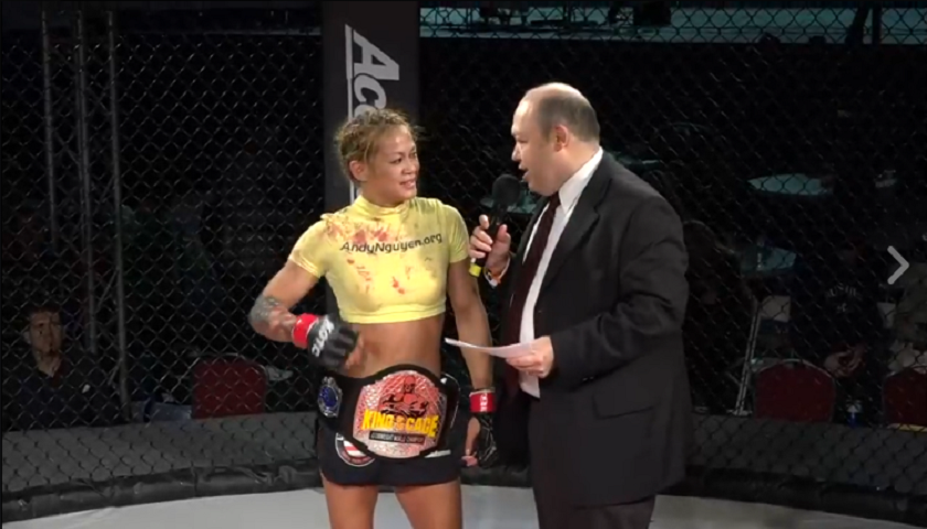 Andy Nguyen defends King of the Cage atomweight title in bloody scrap - Watch