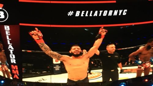 Anthony Giacchina defeated Jerome Mickle at Bellator 180