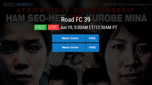 WATCH: Road FC 39 - Jun 10, 3:30AM ET/12:30AM PT - FREE