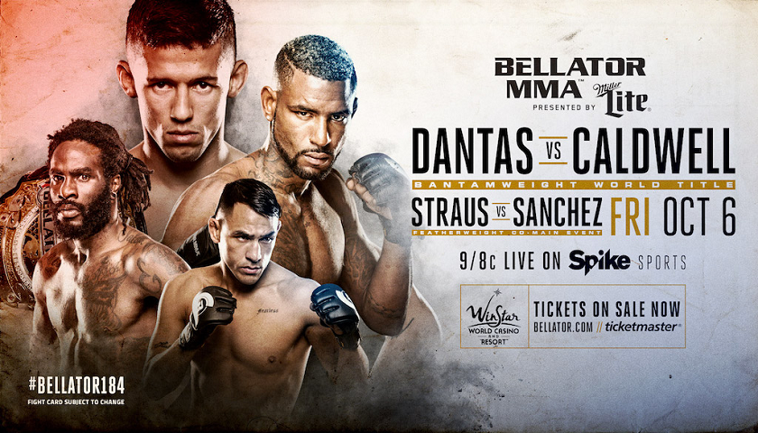 Dantas vs. Caldwell for Bantamweight Title Headlines Bellator 184, October 6