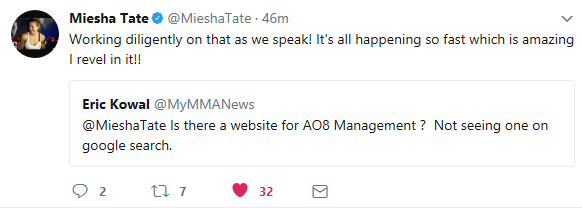 Miesha Tate, AO8 Management 