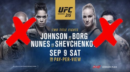 UFC 215 main event cancelled, statement issued on behalf of organization