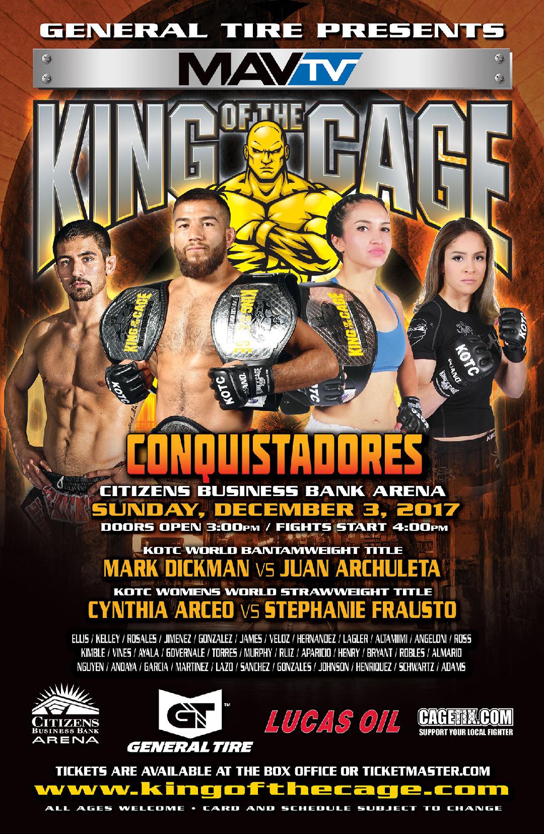 Juan Archuleta defends KOTC bantamweight title against Mark Dicman at "Conquistadors"