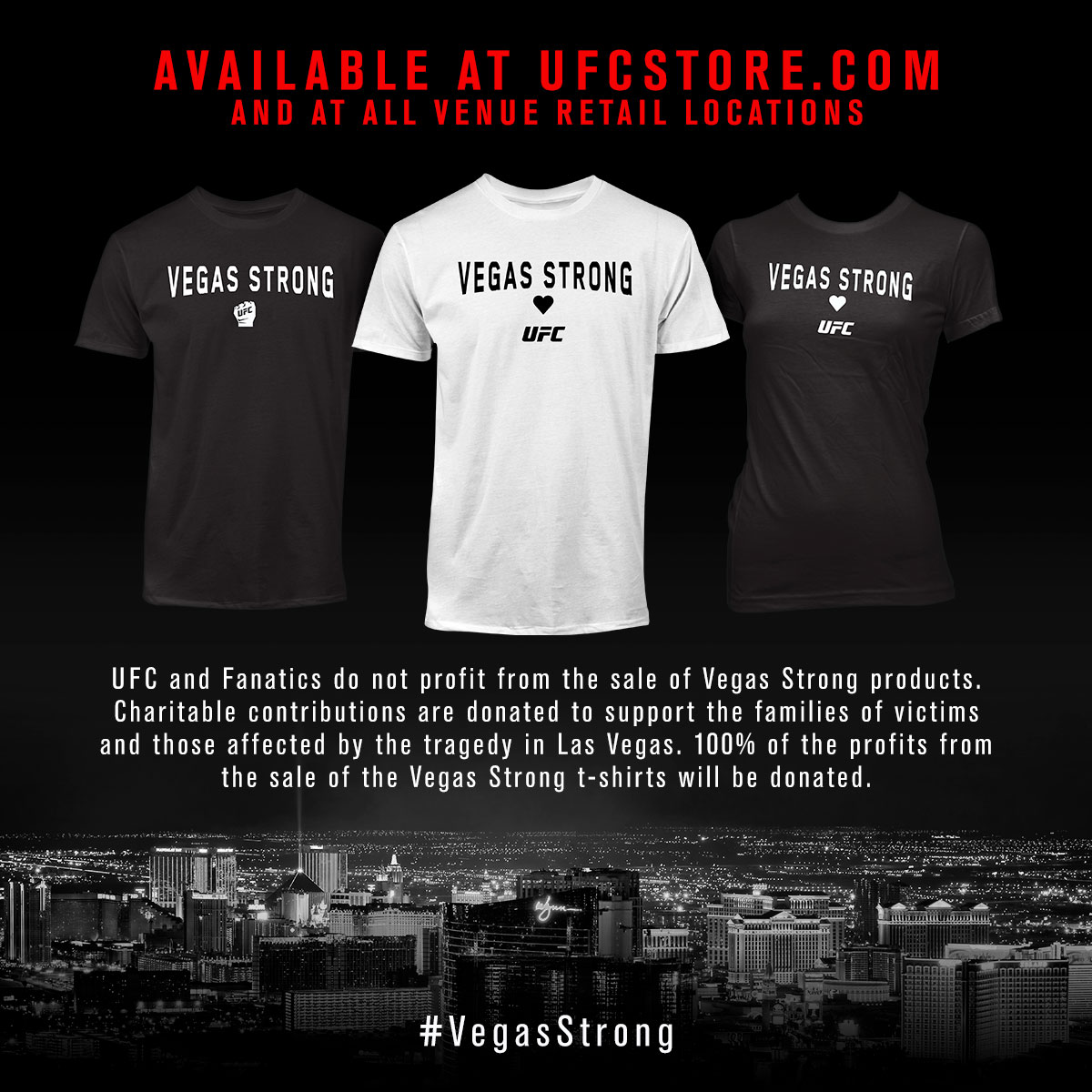 Special Vegas Strong t-shirts released to support those affected by Las Vegas Shootings