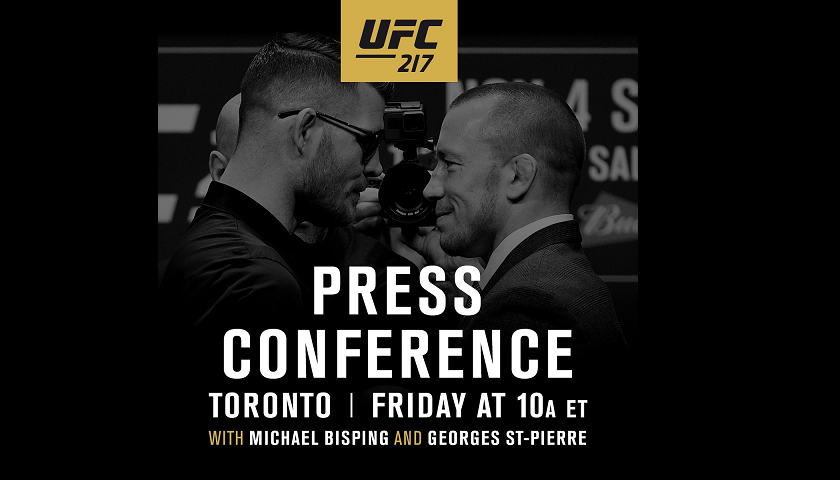 WATCH: UFC 217: Bisping vs St-Pierre Press Conference - 10 A.M EST