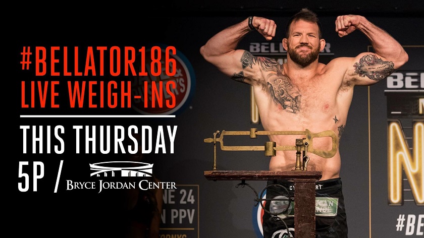 Bellator 186 weigh-in results and ceremonial video stream from Penn State