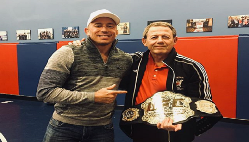 Georges St-Pierre gives away new UFC middleweight championship belt