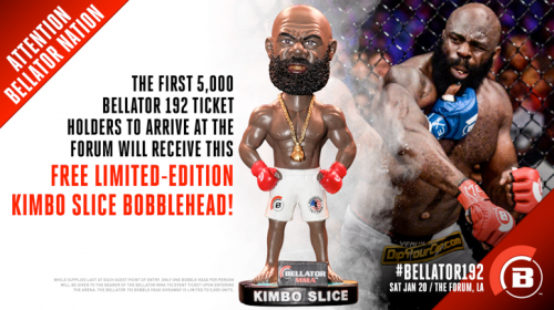 Kimbo bobblehead give away at Bellator 192, Jan. 20 in Los Angeles