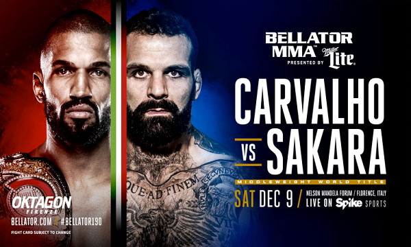 Alessio Sakara vs. Rafael Carvalho for middleweight title at Bellator 190