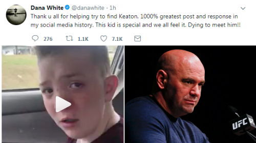 Dana White's campaign to meet bullied student, Keaton Jones, successful