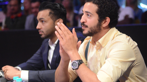 His Highness Sheikh Khalid bin Hamad Al Khalifa alongside Mohammed Shahid at Brave Combat Federation