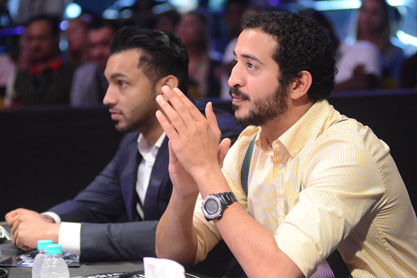 His Highness Sheikh Khalid bin Hamad Al Khalifa alongside Mohammed Shahid at Brave Combat Federation