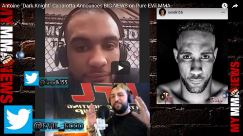 "Dark Knight" Antoine Caparotta announces "BIG NEWS" on Pure EVil MMA