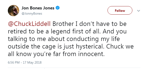 jon jones response to Chuck Liddell