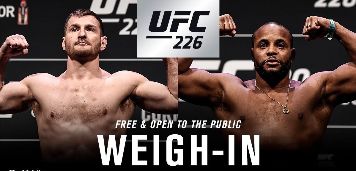 UFC 226 weigh in results Stipe Miocic vs Daniel Cormier