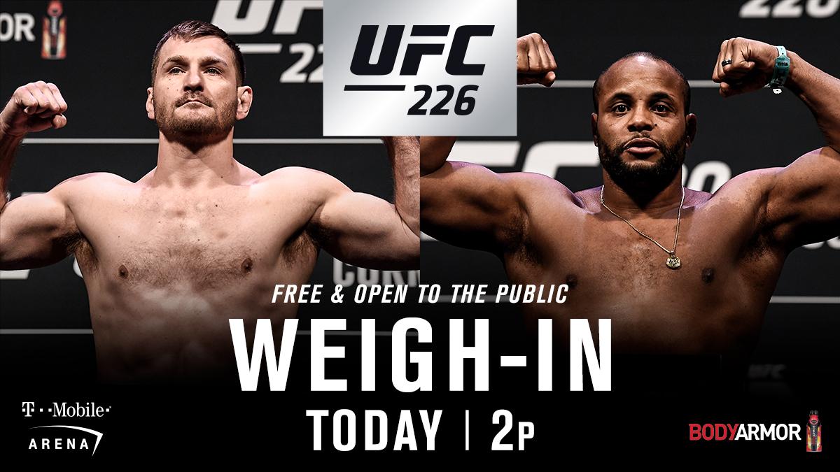 Ufc 226 Weigh In Results Stipe Miocic Vs Daniel Cormier 