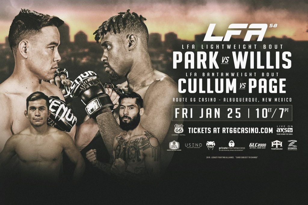 11 Fight Card for LFA 58 on January 25