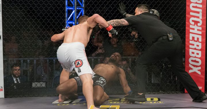 Derrick Krantz def. Justin Patterson via KO at 2:27 into Round 1 at LFA 63 - Photo courtesy of Mike "The Truth" Jackson