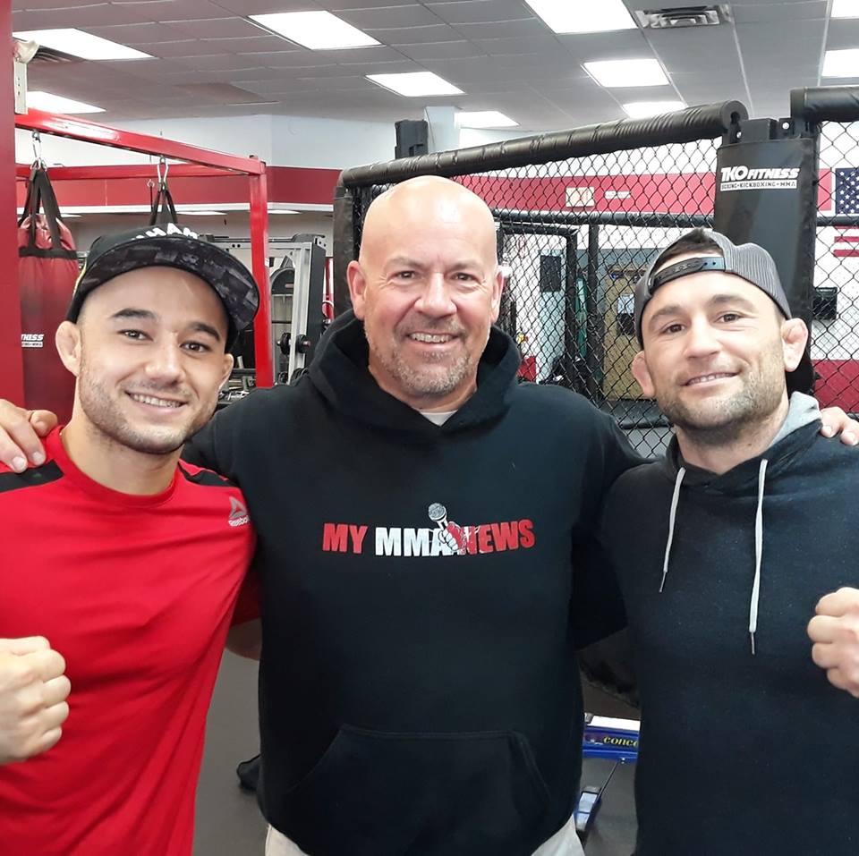 Marlon Moraes Bob Meloni and Frankie Edgar at TKO Fitness in Cherry Hill NJ