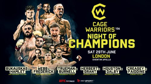 Cage Warriors, Cage Warriors 106, Night of Champions
