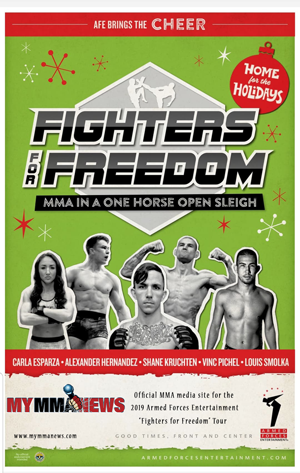 Armed Forces Entertainment, MyMMANews, Fighters For Freedom, Carla Esparza, Shane Kruchten, Alex Hernandez