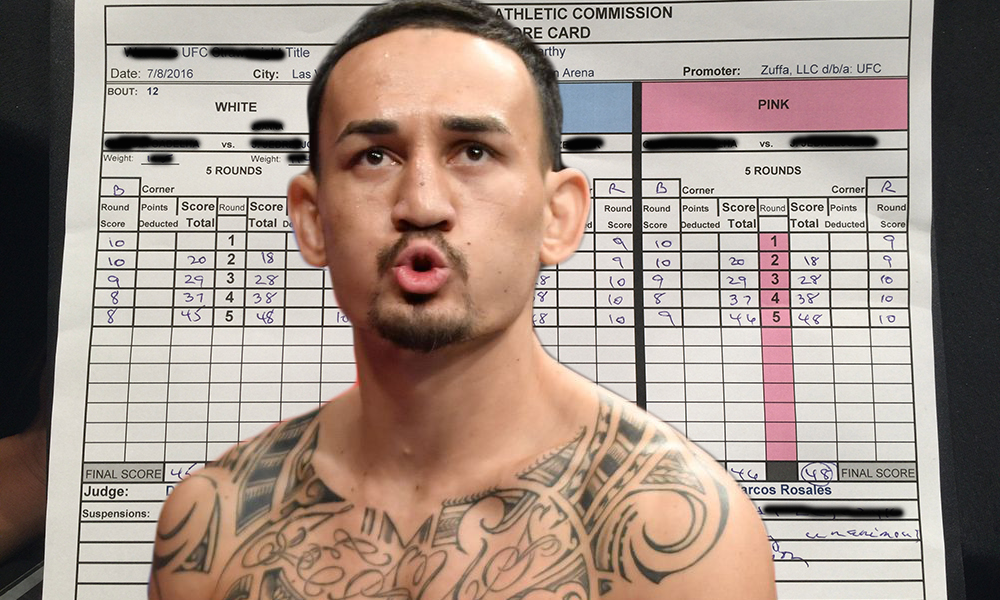 Max Holloway showing support for real-time scoring