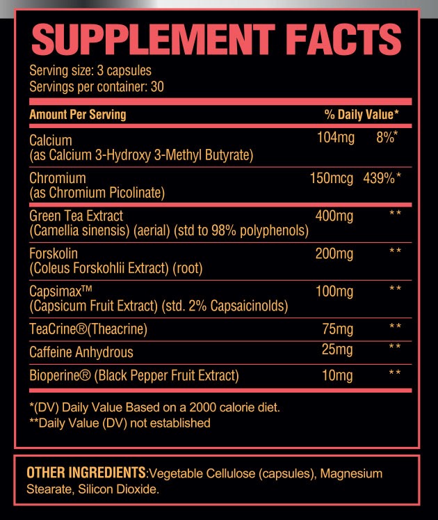 fighters core supplement facts