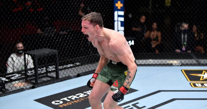 Jamie Mullarkey needs only 46 seconds to finish Khama Worthy at UFC 260